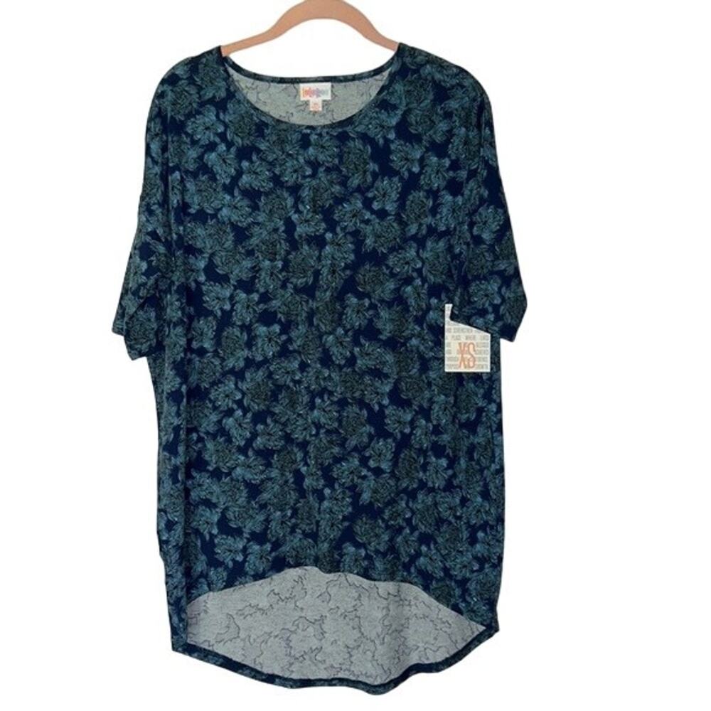 XS Tunic Hi Low Blue Floral NWT LuLaRoe Irma Top Etched Art Dogwood Casual